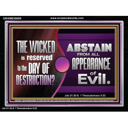 THE WICKED RESERVED FOR DAY OF DESTRUCTION  Acrylic Frame Scripture Décor  GWAMEN9899  "33x25"