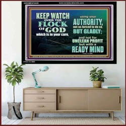 WATCH THE FLOCK OF GOD IN YOUR CARE  Scriptures Décor Wall Art  GWAMEN10439  "33x25"