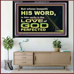 THOSE WHO KEEP THE WORD OF GOD ENJOY HIS GREAT LOVE  Bible Verses Wall Art  GWAMEN10482  "33x25"