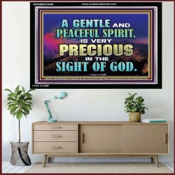 GENTLE AND PEACEFUL SPIRIT VERY PRECIOUS IN GOD SIGHT  Bible Verses to Encourage  Acrylic Frame  GWAMEN10496  "33x25"