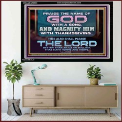 MAGNIFY THE LORD WITH THANKSGIVING  Contemporary Christian Wall Art Acrylic Frame  GWAMEN10505  