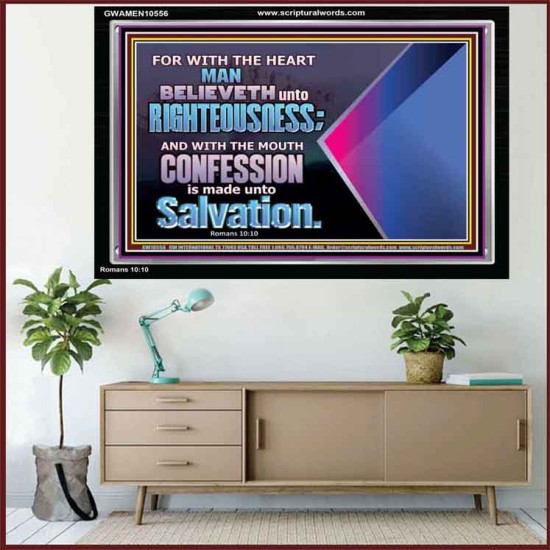 TRUSTING WITH THE HEART LEADS TO RIGHTEOUSNESS  Christian Quotes Acrylic Frame  GWAMEN10556  