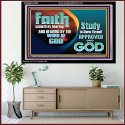 FAITH COMES BY HEARING THE WORD OF CHRIST  Christian Quote Acrylic Frame  GWAMEN10558  "33x25"