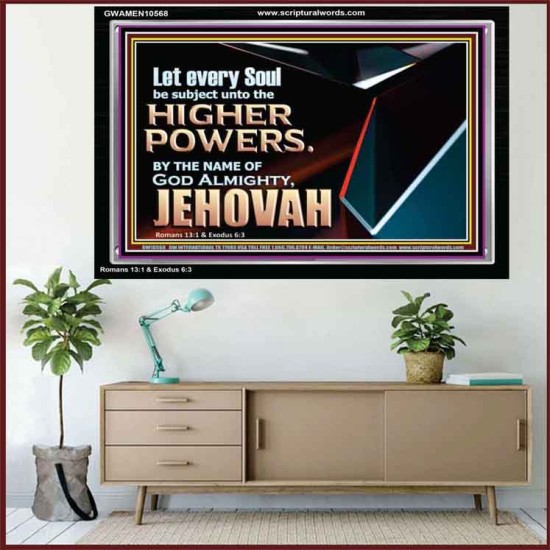 JEHOVAH ALMIGHTY THE GREATEST POWER  Contemporary Christian Wall Art Acrylic Frame  GWAMEN10568  