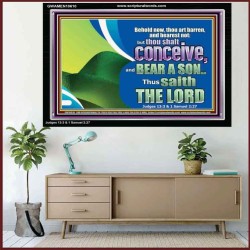BEHOLD NOW THOU SHALL CONCEIVE  Custom Christian Artwork Acrylic Frame  GWAMEN10610  