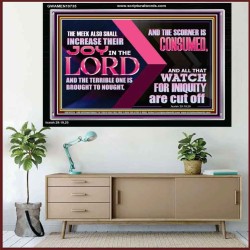 THE MEEK ALSO SHALL INCREASE THEIR JOY IN THE LORD  Scriptural Décor Acrylic Frame  GWAMEN10735  "33x25"