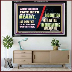 KNOWLEDGE IS PLEASANT UNTO THY SOUL UNDERSTANDING SHALL KEEP THEE  Bible Verse Acrylic Frame  GWAMEN10772  "33x25"