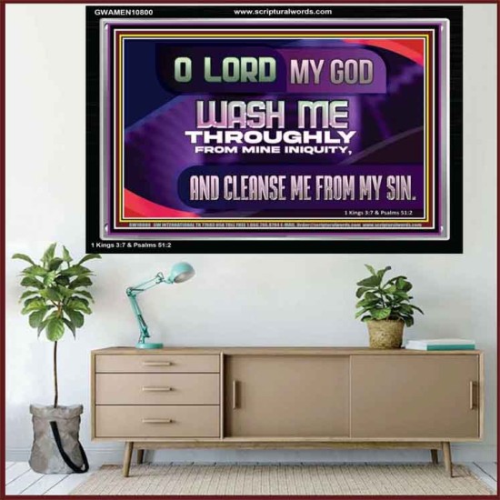 WASH ME THROUGHLY FROM MINE INIQUITY  Scriptural Portrait Acrylic Frame  GWAMEN10800  
