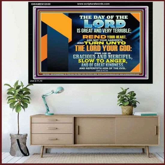 REND YOUR HEART AND NOT YOUR GARMENTS AND TURN BACK TO THE LORD  Righteous Living Christian Acrylic Frame  GWAMEN12030  