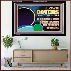 FORGIVES AND DISREGARDS THE OFFENSES OF OTHERS  Religious Wall Art Acrylic Frame  GWAMEN12067  "33x25"
