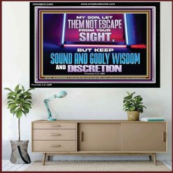 KEEP SOUND AND GODLY WISDOM AND DISCRETION  Church Acrylic Frame  GWAMEN12406  "33x25"