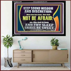 THY SLEEP SHALL BE SWEET  Ultimate Inspirational Wall Art  Acrylic Frame  GWAMEN12409  "33x25"