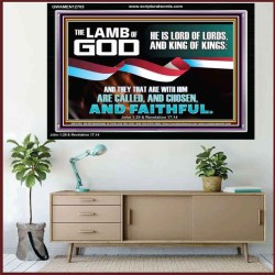 THE LAMB OF GOD LORD OF LORD AND KING OF KINGS  Scriptural Verse Acrylic Frame   GWAMEN12705  "33x25"