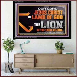 THE LION OF THE TRIBE OF JUDA CHRIST JESUS  Ultimate Inspirational Wall Art Acrylic Frame  GWAMEN12993  "33x25"