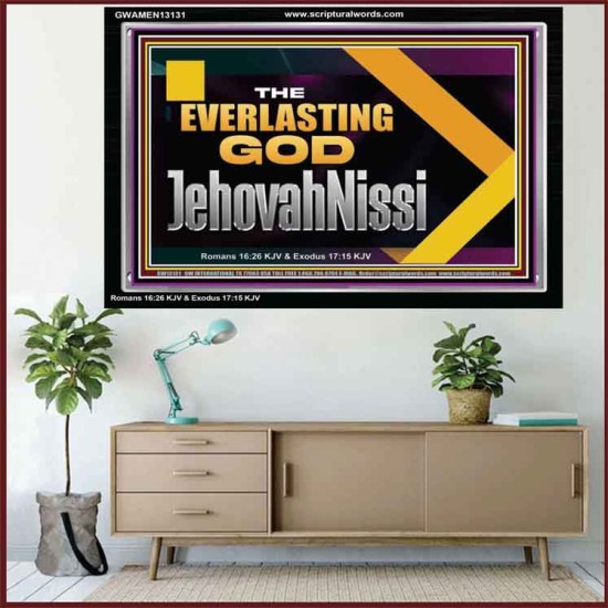 THE EVERLASTING GOD JEHOVAHNISSI  Contemporary Christian Art Acrylic Frame  GWAMEN13131  