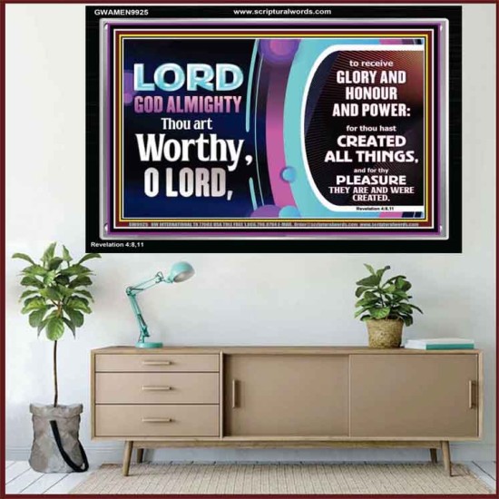 LORD GOD ALMIGHTY HOSANNA IN THE HIGHEST  Contemporary Christian Wall Art Acrylic Frame  GWAMEN9925  