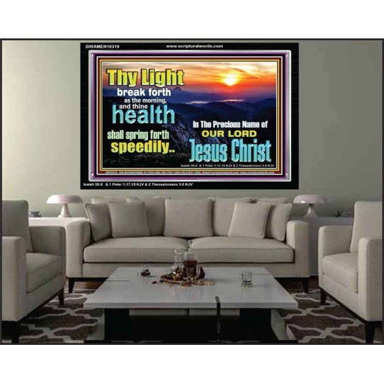 THY HEALTH WILL SPRING FORTH SPEEDILY  Custom Inspiration Scriptural Art Acrylic Frame  GWAMEN10319  