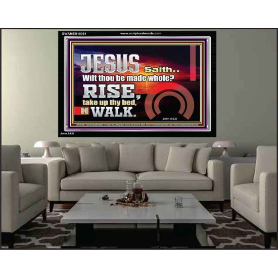 BE MADE WHOLE IN THE MIGHTY NAME OF JESUS CHRIST  Sanctuary Wall Picture  GWAMEN10361  