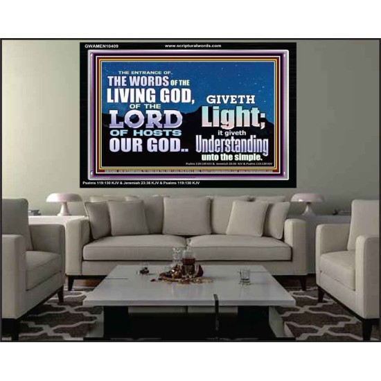 THE WORDS OF LIVING GOD GIVETH LIGHT  Unique Power Bible Acrylic Frame  GWAMEN10409  