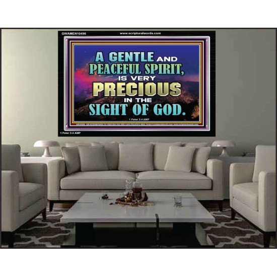 GENTLE AND PEACEFUL SPIRIT VERY PRECIOUS IN GOD SIGHT  Bible Verses to Encourage  Acrylic Frame  GWAMEN10496  
