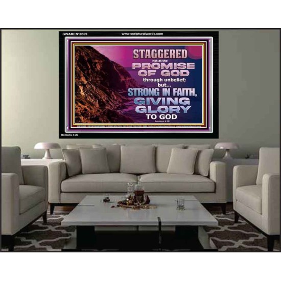 STAGGERED NOT AT THE PROMISE OF GOD  Custom Wall Art  GWAMEN10599  
