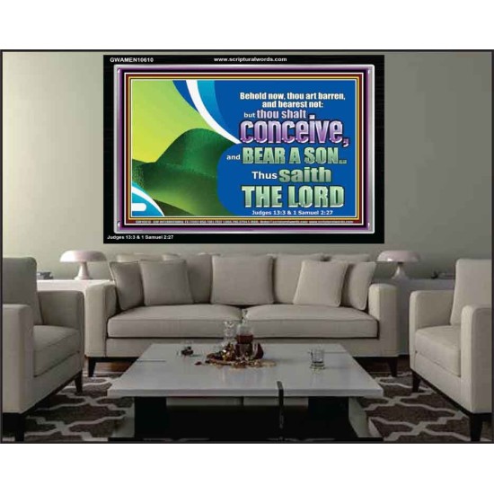 BEHOLD NOW THOU SHALL CONCEIVE  Custom Christian Artwork Acrylic Frame  GWAMEN10610  