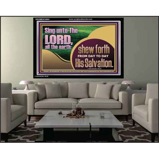 TESTIFY OF HIS SALVATION DAILY  Unique Power Bible Acrylic Frame  GWAMEN10664  