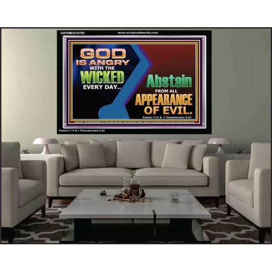 GOD IS ANGRY WITH THE WICKED EVERY DAY  Biblical Paintings Acrylic Frame  GWAMEN10790  