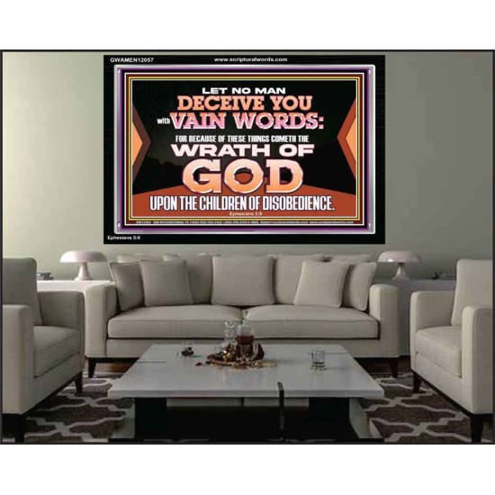 LET NO MAN DECEIVE YOU WITH VAIN WORDS  Scripture Art Work Acrylic Frame  GWAMEN12057  