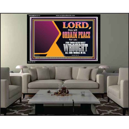 THE LORD WILL ORDAIN PEACE FOR US  Large Wall Accents & Wall Acrylic Frame  GWAMEN12113  