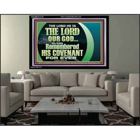 HE HATH REMEMBERED HIS COVENANT FOR EVER  Custom Wall Décor  GWAMEN12139  