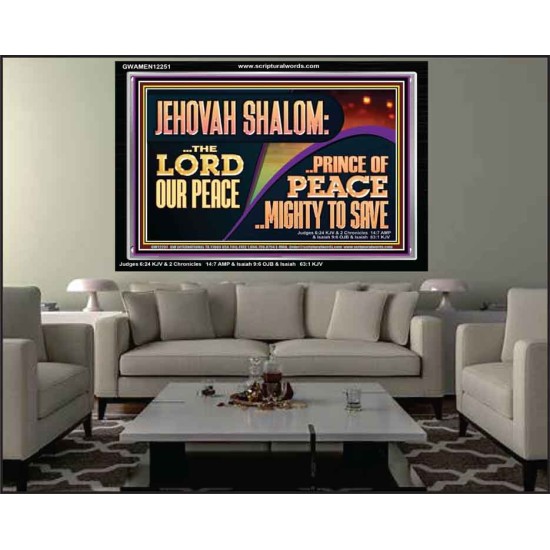 JEHOVAH SHALOM THE LORD OUR PEACE PRINCE OF PEACE  Righteous Living Christian Acrylic Frame  GWAMEN12251  