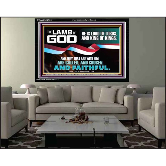 THE LAMB OF GOD LORD OF LORD AND KING OF KINGS  Scriptural Verse Acrylic Frame   GWAMEN12705  