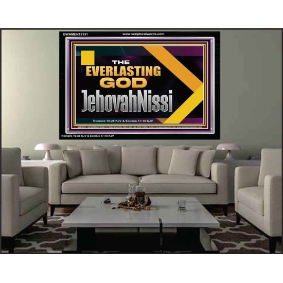 THE EVERLASTING GOD JEHOVAHNISSI  Contemporary Christian Art Acrylic Frame  GWAMEN13131  