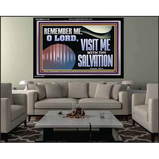 VISIT ME O LORD WITH THY SALVATION  Glass Acrylic Frame Scripture Art  GWAMEN13136  