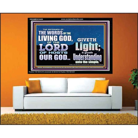 THE WORDS OF LIVING GOD GIVETH LIGHT  Unique Power Bible Acrylic Frame  GWAMEN10409  