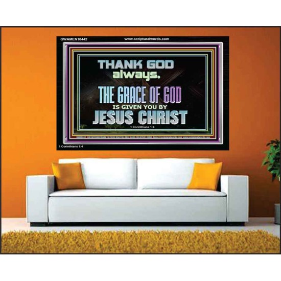 THANKING GOD ALWAYS OPENS GREATER DOOR  Scriptural Décor Acrylic Frame  GWAMEN10442  