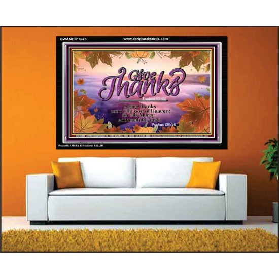 GIVE THANKS TO THE GOD OF HEAVEN JEHOVAH  Christian Artwork  GWAMEN10475  