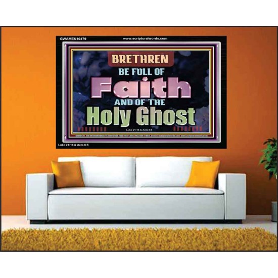 BE FULL OF FAITH AND THE SPIRIT OF THE LORD  Scriptural Portrait Acrylic Frame  GWAMEN10479  