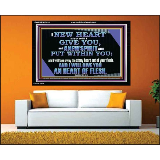 I WILL GIVE YOU A NEW HEART AND NEW SPIRIT  Bible Verse Wall Art  GWAMEN10633  