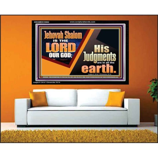 JEHOVAH SHALOM IS THE LORD OUR GOD  Ultimate Inspirational Wall Art Acrylic Frame  GWAMEN10662  
