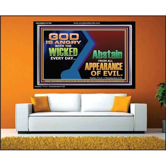 GOD IS ANGRY WITH THE WICKED EVERY DAY  Biblical Paintings Acrylic Frame  GWAMEN10790  