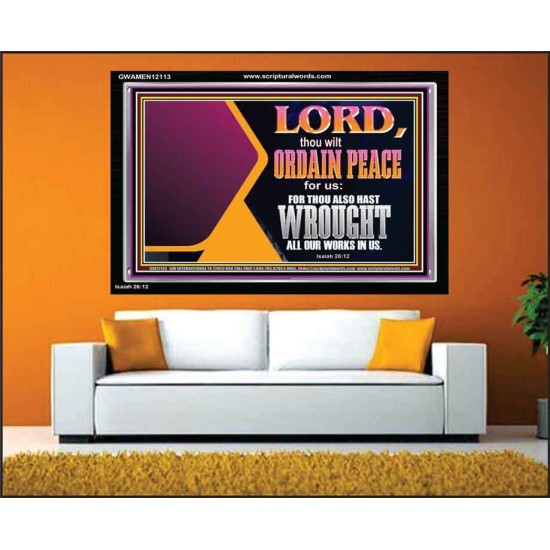 THE LORD WILL ORDAIN PEACE FOR US  Large Wall Accents & Wall Acrylic Frame  GWAMEN12113  