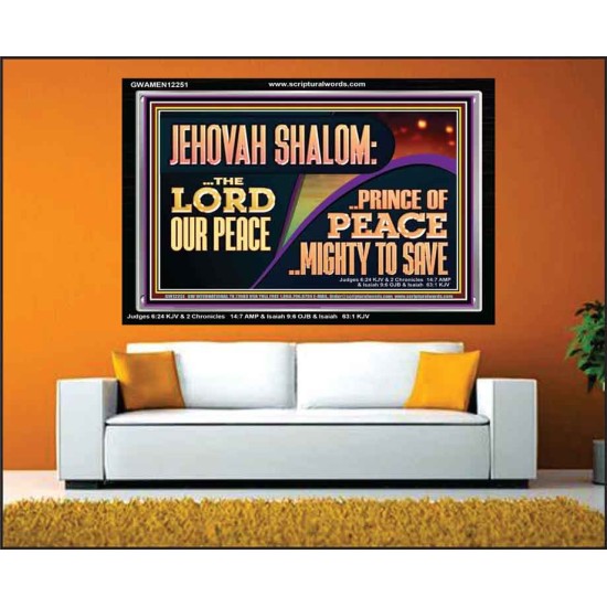 JEHOVAH SHALOM THE LORD OUR PEACE PRINCE OF PEACE  Righteous Living Christian Acrylic Frame  GWAMEN12251  