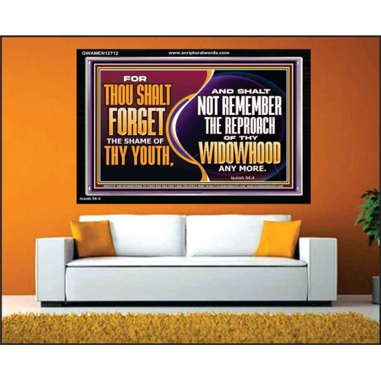 THOU SHALT FORGET THE SHAME OF THY YOUTH  Encouraging Bible Verse Acrylic Frame  GWAMEN12712  
