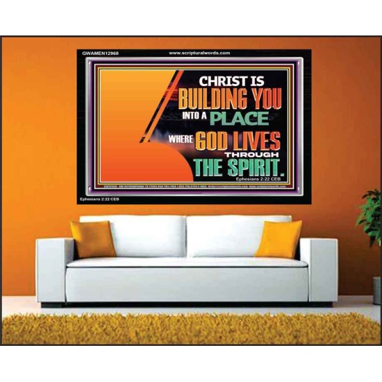 A PLACE WHERE GOD LIVES THROUGH THE SPIRIT  Contemporary Christian Art Acrylic Frame  GWAMEN12968  