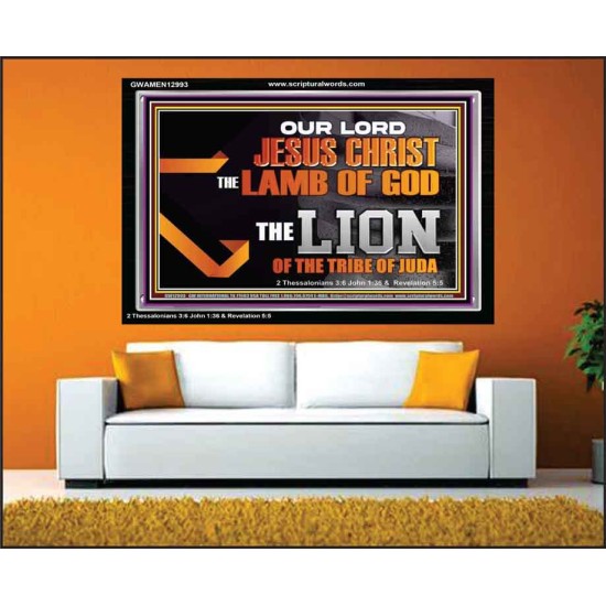 THE LION OF THE TRIBE OF JUDA CHRIST JESUS  Ultimate Inspirational Wall Art Acrylic Frame  GWAMEN12993  