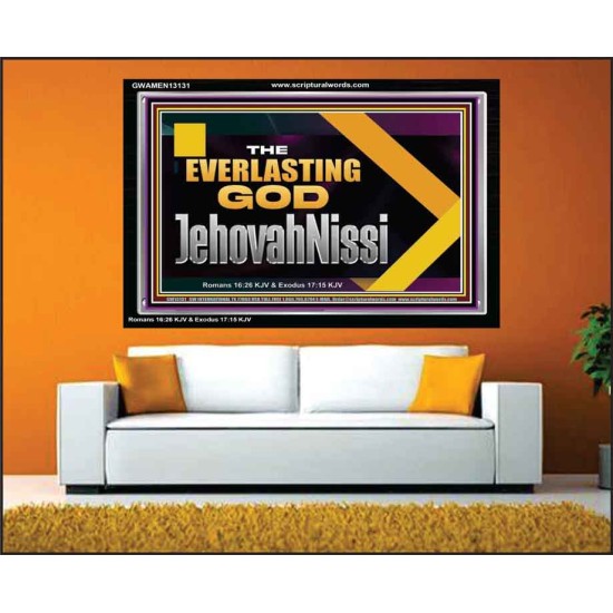 THE EVERLASTING GOD JEHOVAHNISSI  Contemporary Christian Art Acrylic Frame  GWAMEN13131  