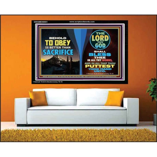 GOD SHALL BLESS THEE IN ALL THY WORKS  Ultimate Power Acrylic Frame  GWAMEN9551  