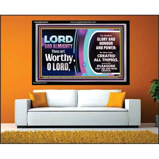 LORD GOD ALMIGHTY HOSANNA IN THE HIGHEST  Contemporary Christian Wall Art Acrylic Frame  GWAMEN9925  
